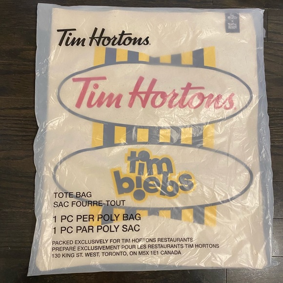 *BRAND NEW IN BAG* Timbiebs tote bag | Justin Bieber x Tim Hortons collaboration - Picture 2 of 3